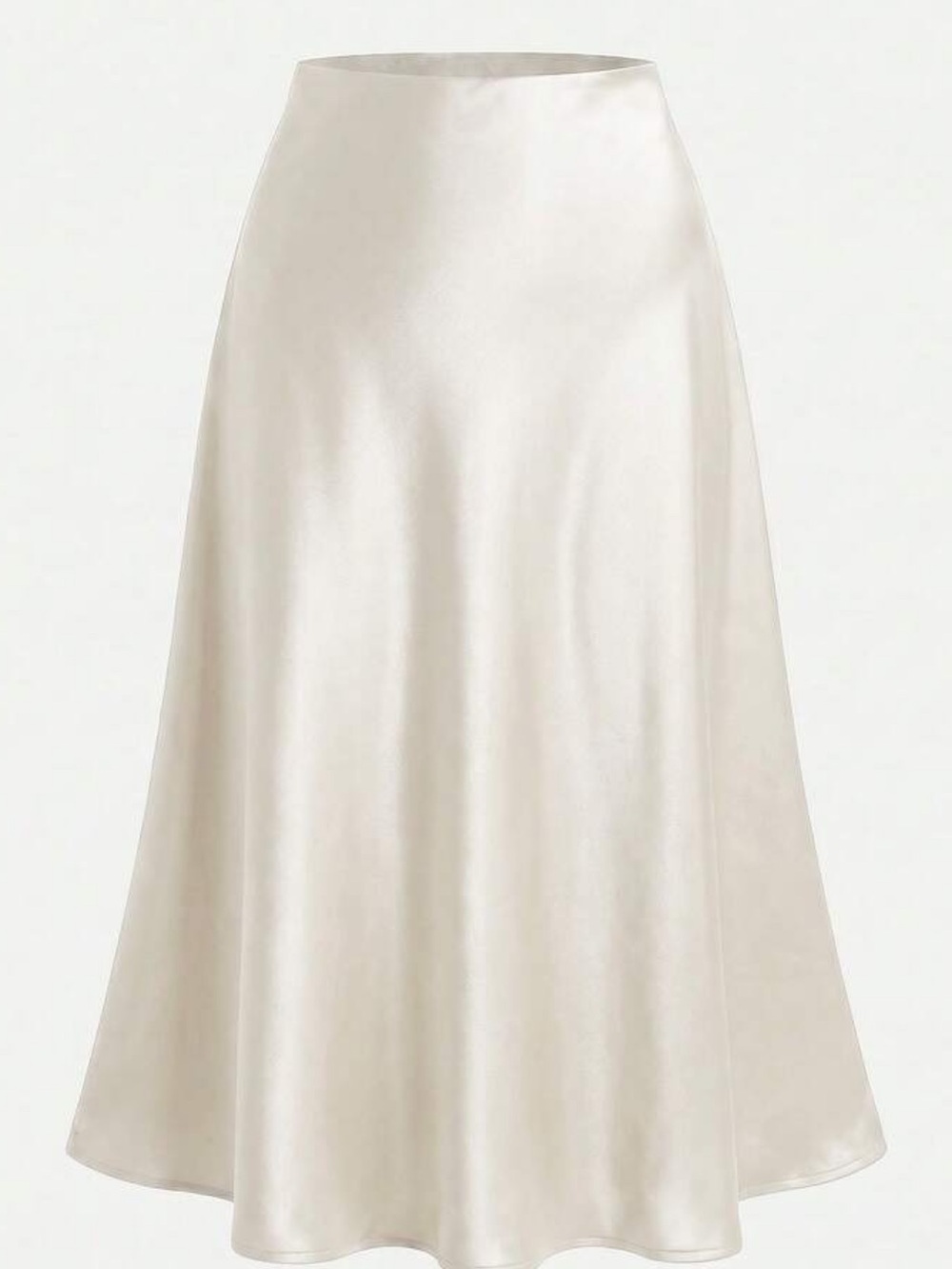 Source Unknown Cream Satin A-Line Skirt